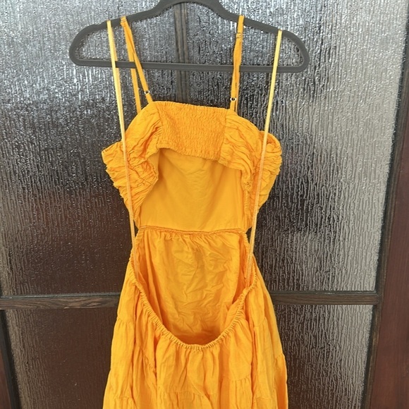 Anthropologie Let me Be cutout tiered dress in Mango size Mefium - Picture 12 of 13
